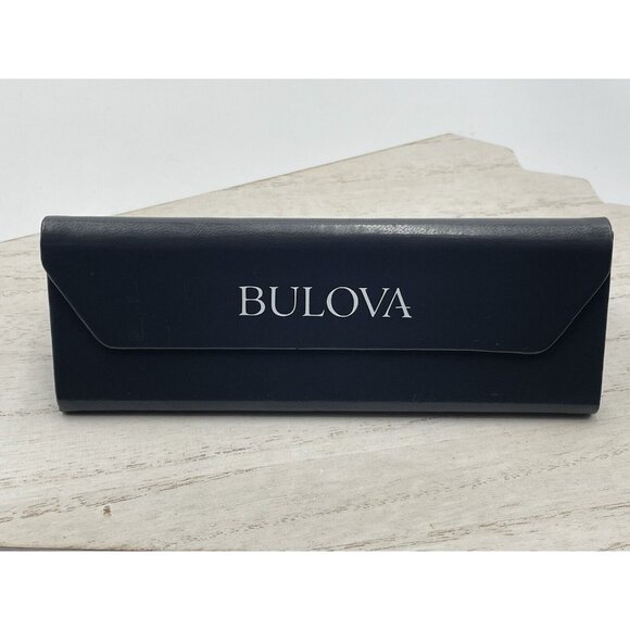 BULOVA Eyeglasses /Sunglasses Case Hard Collapsible Triangular Shell Gray - Picture 8 of 11